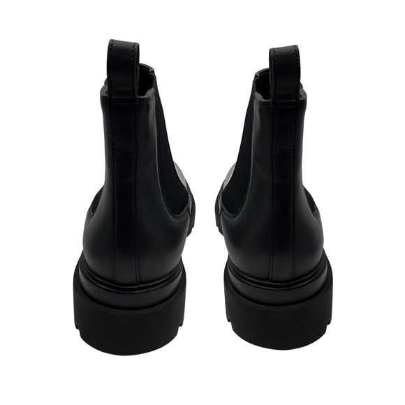 SANTONI BLACK LEATHER PULL ON CHELSEA BOOTS - Picture 6 of 8